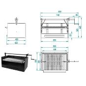 Barbecue charbon de bois 60 cm avec élevateur