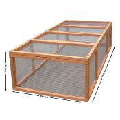 Enclos lapin ou rongeur 4 à 5 animaux, au sol grillagé, 1.62 m2, sans toit bois FSC