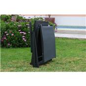 2 Bains de soleil pliables anthracite tissus gris foncé, MELIDE