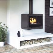 Poêle à bois double combustion avec bûcher intégré 15 kW – CH-0