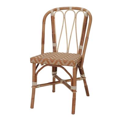 Lot 2 chaises rotin style bistrot curry