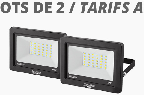 Profitez de nos lots par 2 unités à prix avantageux sur ces projecteurs muraux à fixer 20 watts 1500 lumens ip65