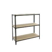 Étagère en métal anthracite bois 3 étagères 200 kgs dim.900x1200x300mm sans vis