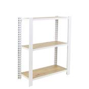 Étagère en métal blanc chêne 3 étagères charge 200 kgs dim.1000x800x300mm sans vis