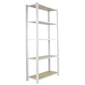 Étagère en métal blanc nodi 5 étagères charge 200 kgs dim.2100x1600x300mm sans vis
