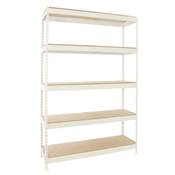 Étagère en métal blanc bois étagères charge 300 kgs dim.2000x1000x450mm sans vis