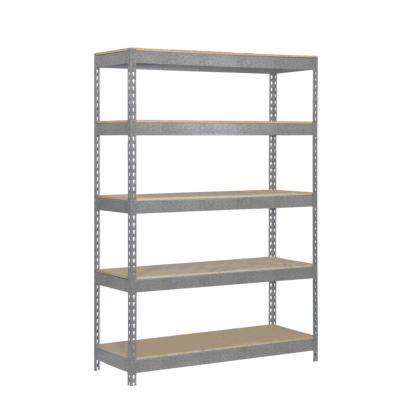 Étagère en métal galva bois 5 étagères charge 300 kgs dim.1975x1210x460mm sans vis