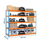 Étagère en métal bleu orange bois 10 étagères 600 kgs dim.2500x1500x600mm sans vis