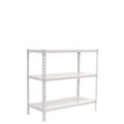Étagère en métal blanc 3 étagères charge 180 kgs dim.900x800x500mm sans vis