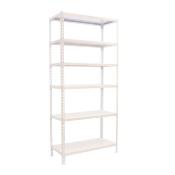 Étagère en métal blanc 6 étagères charge 200 kgs dim.2500x1100x500mm sans vis