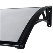 Marquise entrée arrondie noire polycarbonate 80x120cm 5mm