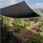 Toile d'ombrage potager et serre 4x5m oeillets 50cm filtre 75% 80 g/m2 noir