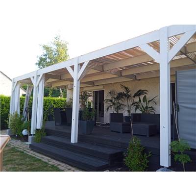 Abri carport Toit Plat Adossé, Bois DOUGLAS Français