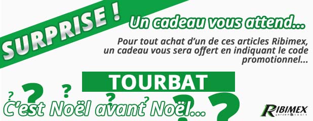 Un cadeau offert en indiquant le code promo TOURBAT dans votre panier d'achat, Chez Bricommerce !