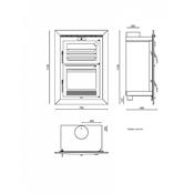 Poêle à bois en acier encastrable avec four 11.5 Kw HLI-100-F foyer en fonte