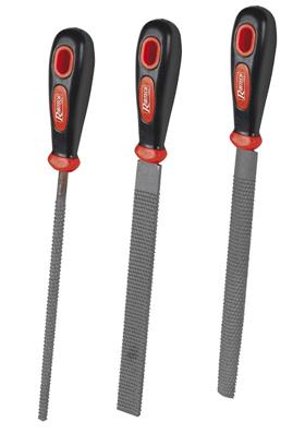 Lot de 3 rapes 200 mm ronde demi-ronde plate