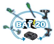 Souffleur R-BAT20 à batterie, 1 batterie 20v 2amp avec chargeur