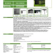 Pergola bioclimatique aluminium anthracite 7.20 m² 4 moucharabieh 1 rideau petit côté