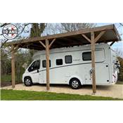 Abri Toit Plat Bois Douglas France Carport Auvent Camping-car 350x700cm H 320cm