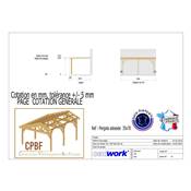 Pergolas Adossée Bois Douglas France Carport-Auvent terrasse 750x350cm H 250cm