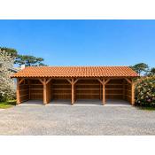 Abri 1 pente Bois Douglas France Carport Auvent voiture 350x1450cm max H 250cm
