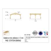 Abri 2 pentes Bois Douglas France Carport Auvent voiture 750x650cm H 250cm