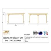 Abri Toit Plat Bois Douglas France Carport Auvent voiture 500x450cm H 250cm