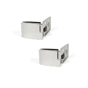 Jeu charnières portes verre centrales ép. 4-5mm Zamak Chromé brillant