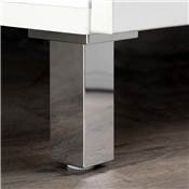 Lot 4 pieds meubles Smartfeet coin réglable 140-150mm plastique Chromé