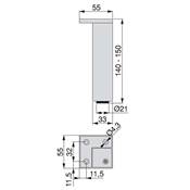 Lot 4 pieds meubles Smartfeet coin réglable 140-150mm plastique Chromé