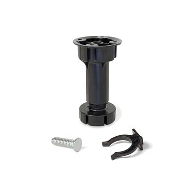 Lot 10 kits pieds réglage meubles pré-assemblée haut. 120mm réglable 118-135mm plastique Noir