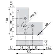 Lot 20 pieds meuble Alumix 8 haut. 12mm plastique alu.