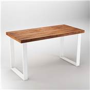Jeu pieds rectangulaires Square table larg. 600mm Acier blanc