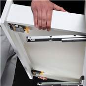 Jeu coulisses invisibles tiroir Silver sortie totale fermeture amortie prof. 490mm Acier zingué