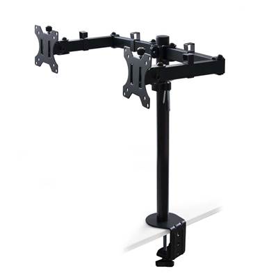 Supports écrans table inclinables pivotants 360° doubles Acier noir