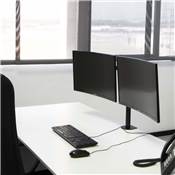 Supports écrans table inclinables pivotants 360° doubles Acier noir