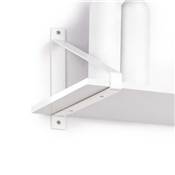 Jeu supports étagères bois Shelf forme triangulaire Acier blanc