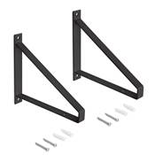 Jeu supports étagères bois Shelf forme triangulaire Acier noir