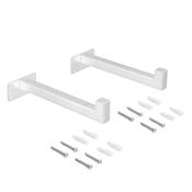 Jeu supports étagères bois Shelf droit tube carré Acier blanc