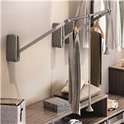 Penderie rabattable armoire Hang mural 600-830 Chromé Acier plastique