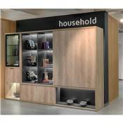 Kit ferrures 2 portes coulissantes armoire fermeture souple rails encastrés 2,35m Anodisé mat