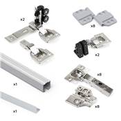 Kit quincaillerie 2 portes coulissantes pliantes armoire fermeture souple Twofold 4 coulisse