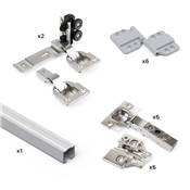 Kit quincaillerie 2 portes coulissantes pliantes armoire fermeture souple Twofold 4 Sans coulisse