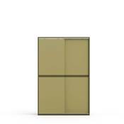 Kit 2 portes coulissantes Flow ferrures armoires fermeture souple rails surface 2,35m anodisé mat