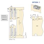 Kit ferrures 2 portes coulissantes armoire fermeture souple rails encastrés 2,35m Anodisé mat