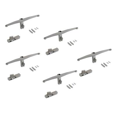 Lot consoles 5 étagères bois la structure Zero planches non incluses Zamak gris pierre