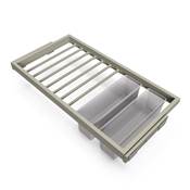 Kit 7 tringles pantalons 2 plateaux cadre coulissant f. douce armoires réglable mod. 900mm Gris