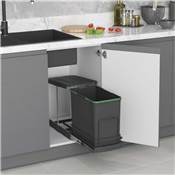 Poubelle recyclage Recycle cuisine 24 L fixation fond extraction manuelle auto. Anthracite
