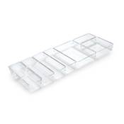Kit 8 seaux organisateurs Cube tiroirs plastique Transparent