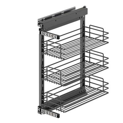 Chariot extractible TitaneStar fermeture amortie mod. 400mm acier Anthracite